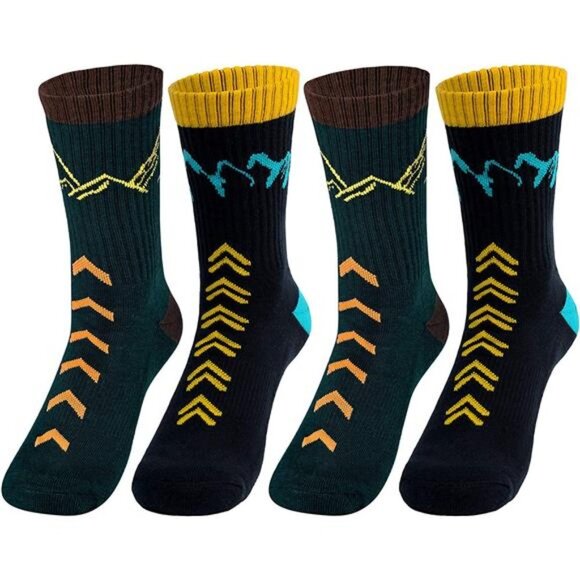 4 Pack Men's Hiking Socks Moisture Wicking Cushion Crew Socks